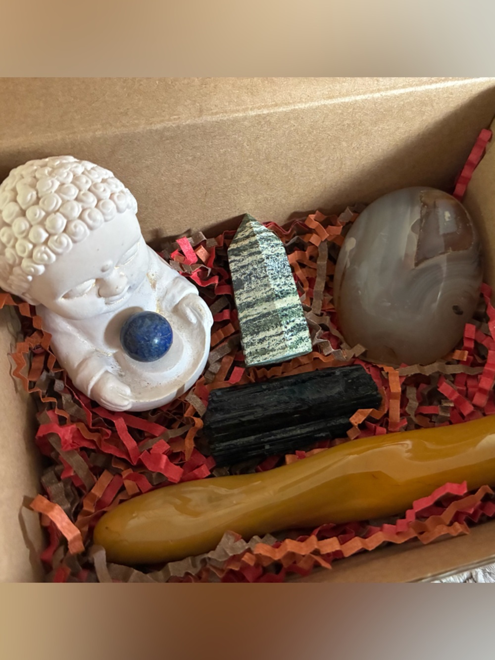 🔮 5 Piece Healing Crystal Gift Box - Zebra Jasper & Dendritic Agate (rare) ⚡️🎁